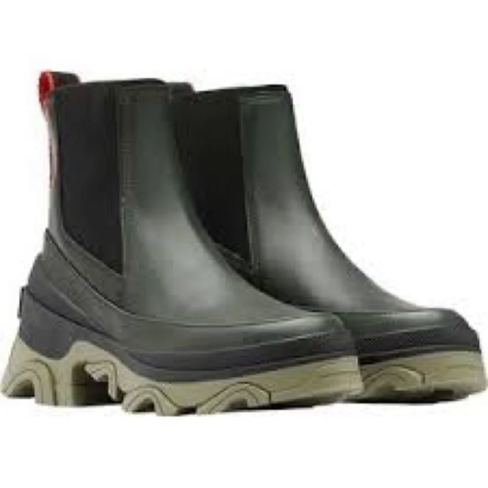 Sorel Boot waterproof Women's Brex Chelsea Lug Sole Boots leather green black - Picture 1 of 5